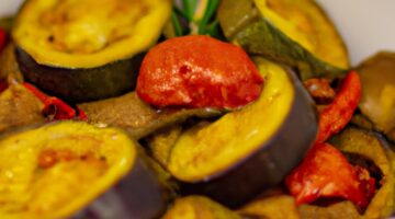 Ratatouille s bylinkami a olivami.