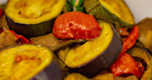 Ratatouille s bylinkami a olivami.