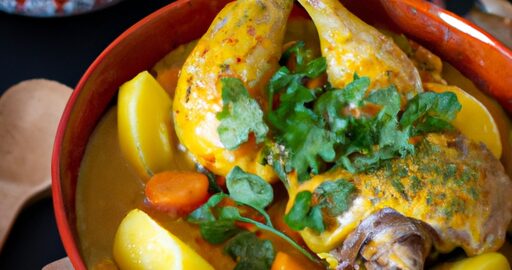 Tajine s kuřecím masem a švestkami