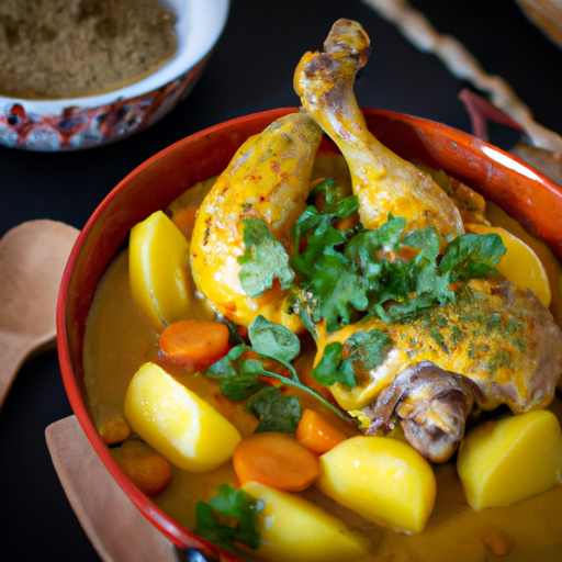 Tajine s kuřecím masem a švestkami