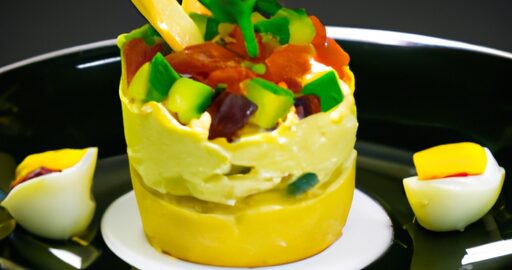 Causa rellena plněná avokádem.