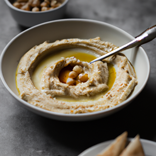 Hummus s falešným mletým m’jedra.