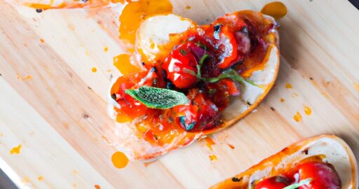 Bruschetta s cherry rajčaty a bazalkou