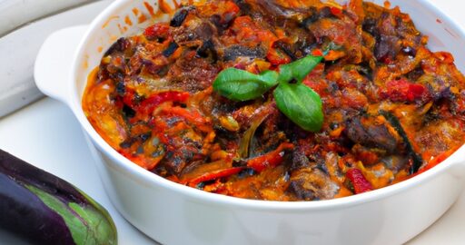 Ratatouille s kozím sýrem.