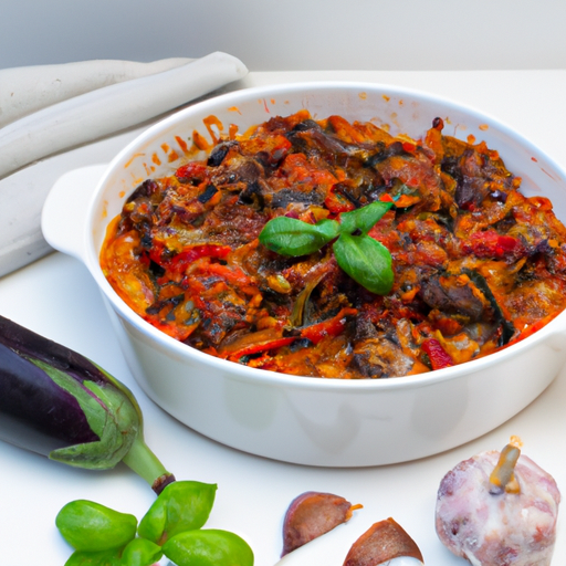 Ratatouille s kozím sýrem.