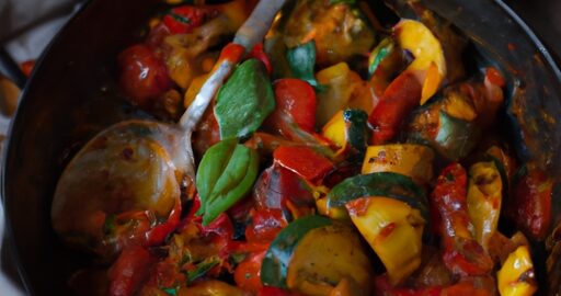 Ratatouille s bramborami a vejci