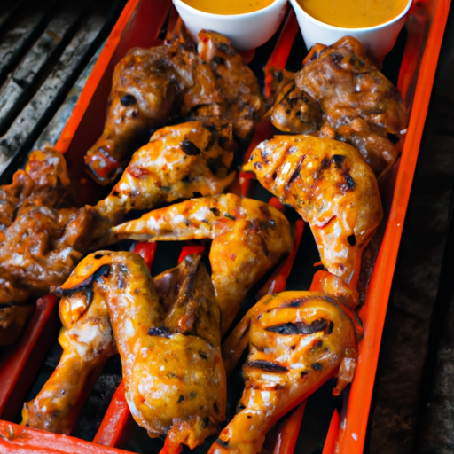 Grilované BBQ kuřecí křídla.