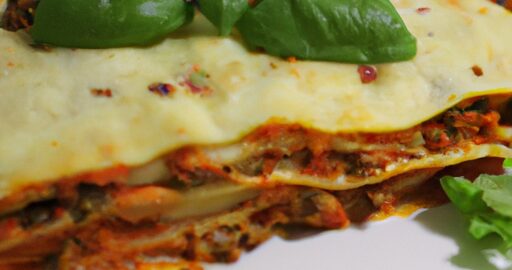 Veganské lasagne se špenátem a houbovým ragú