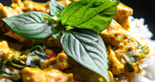 Kuřecí s curry omáčkou a zeleninou.