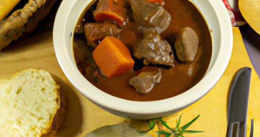 Boeuf bourguignon s hříbky.