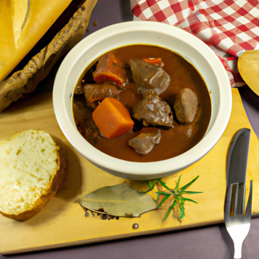 Boeuf bourguignon s hříbky.