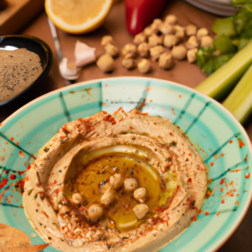 Hummus s grilovanými zeleninou