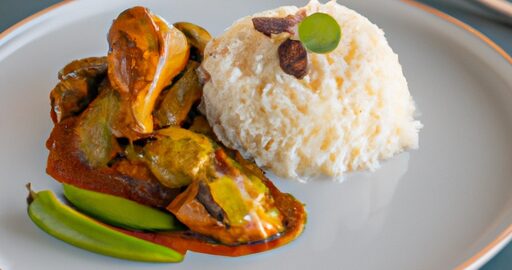 Kuřecí korma s rýží a hráškem