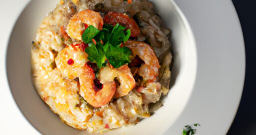 Risotto s houbami a šunkou.