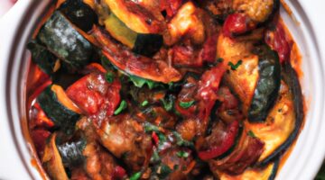 Ratatouille vídeňský šnyt s bramborami.