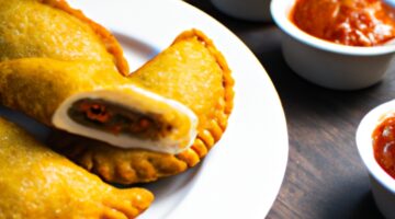 Empanadas de carne con salsa criolla.