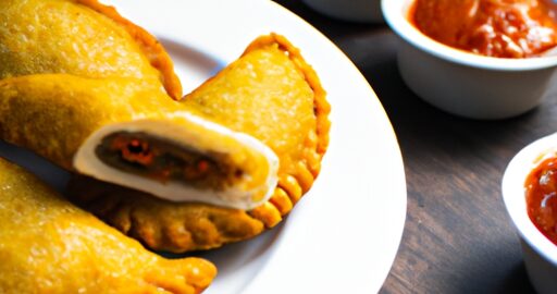 Empanadas de carne con salsa criolla.