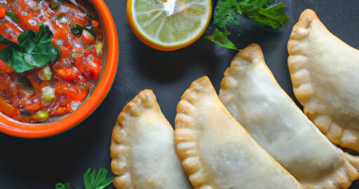Kuřecí empanadas s pico de gallo.