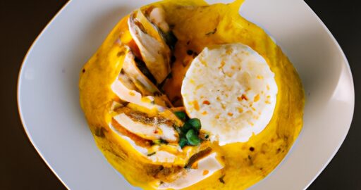 Tahčín s kuřecím masem a rýží