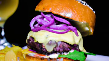 Hamburger s hranolky a majonézou.