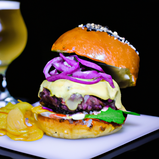 Hamburger s hranolky a majonézou.