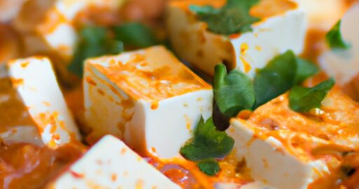 Rajčatový paneer s jemným kari.