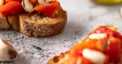 Rajčatová bruschetta s bazalkou a olivovým olejem