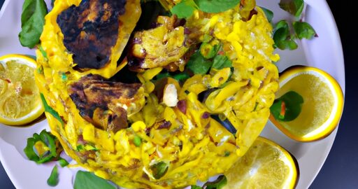 Jehněčí biryani rýže s rajčaty.