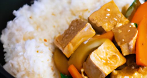 Kořeněná tofu s rýží