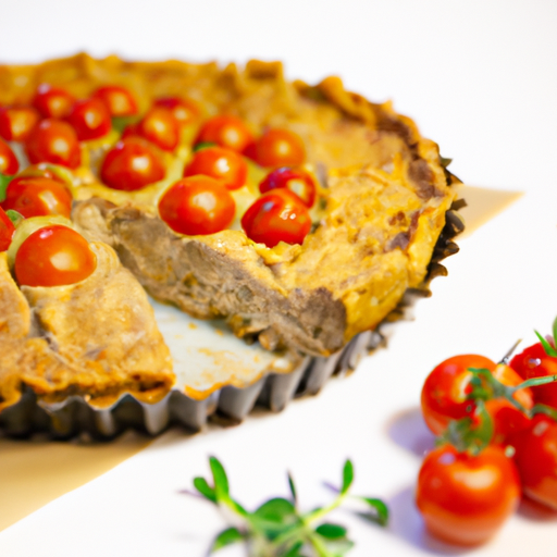 Zapečený quiche s tuňákem a špenátem.