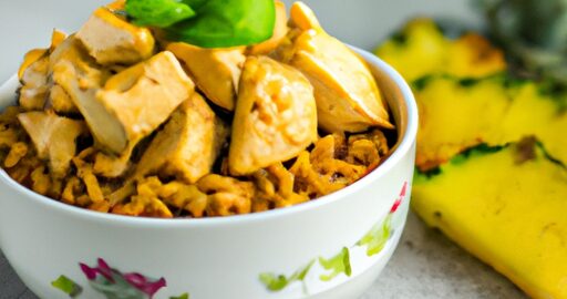 Kuřecí kari s banány a rýží.