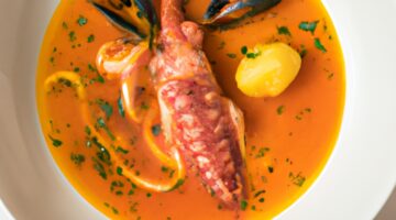Bouillabaisse rybí polévka mediterraneo.