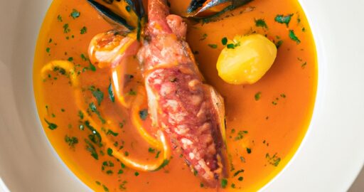 Bouillabaisse rybí polévka mediterraneo.