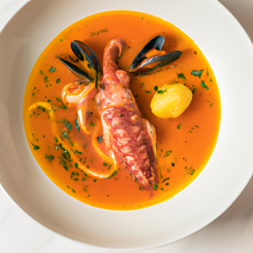 Bouillabaisse rybí polévka mediterraneo.