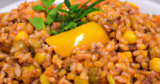 Kushari – egyptská směs rýže a těstovin.