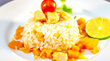 Kokosový rybí pokrm se rýží