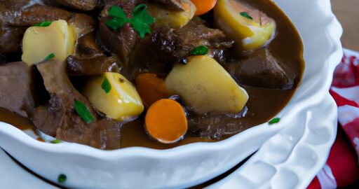 Boeuf bourguignon se žampiony