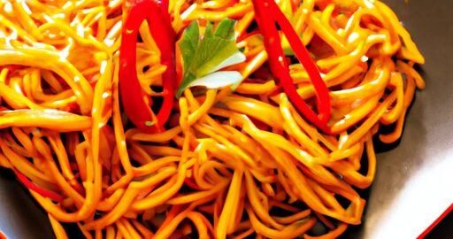 Kuřecí nudle s mrkví a paprikou