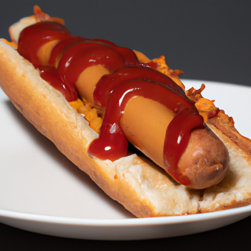 Kuřecí hot dog se slaninou.