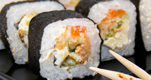 Tradiční sushi z lososa.