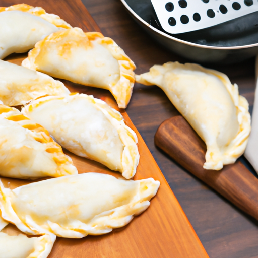 Smažené empanady s masovou nádivkou.