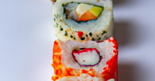 Sushi s japonským rýžím a lososem.