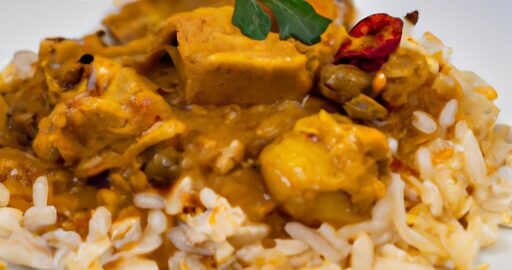 Kuřecí korma s rýží a špenátem