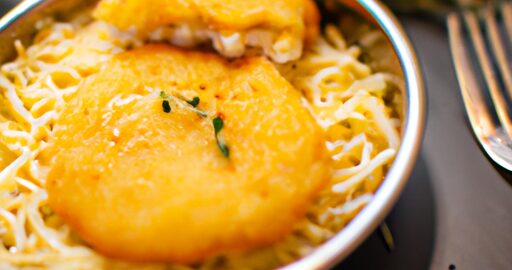 Parmesánový kuřecí řízek s špagetami