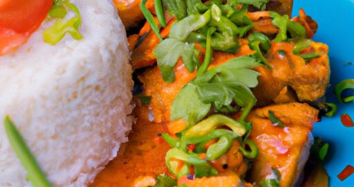 Kuřecí satay s arašídy a rýží