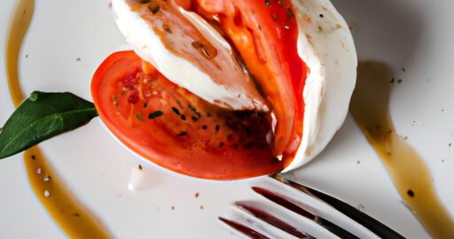 Smažená mozzarella s rajčaty.