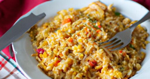 Kuřecí pilav s rozinkami a mandlí.