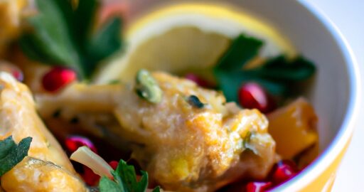 Kuře s citrony a olivami.