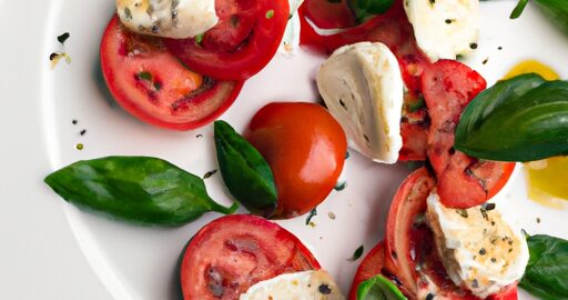 Rajčatová Caprese salát.