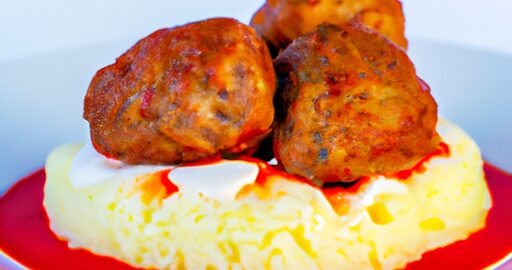 Kořeněné kuřecí kofta s rýží.